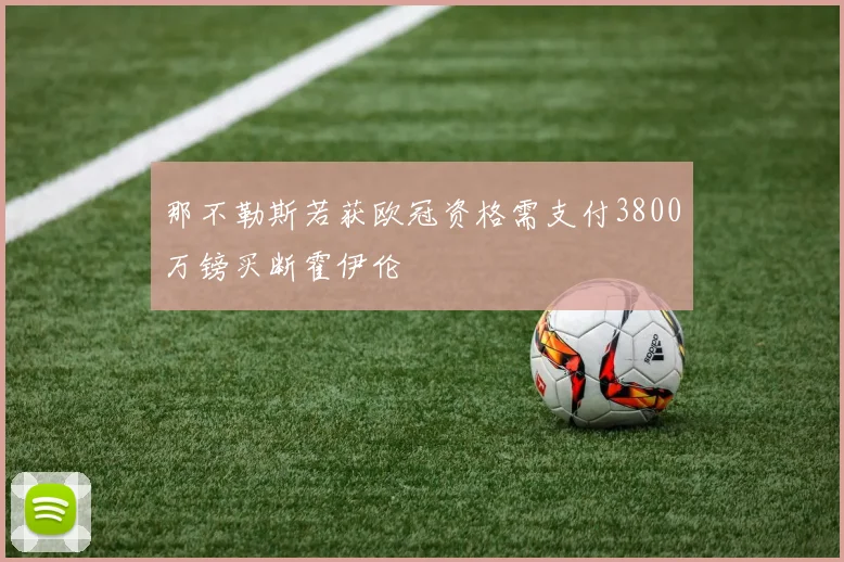 那不勒斯若获欧冠资格需支付3800万镑买断霍伊伦